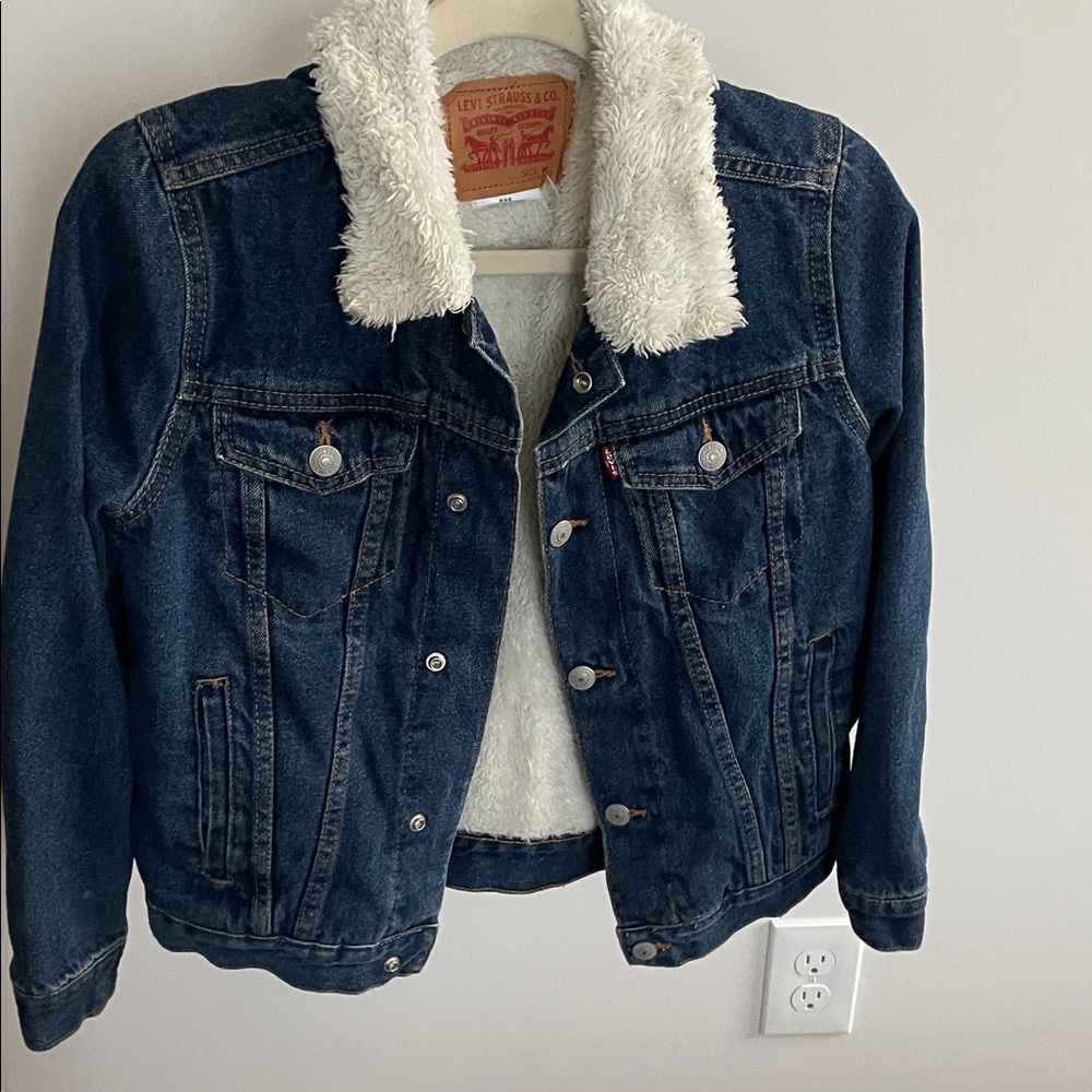 Levi's Blue Jean Jacket with White Sherpa Collar